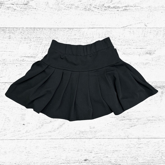 Black Mini Skater Skirt with Pleats - Picture 1 of 3